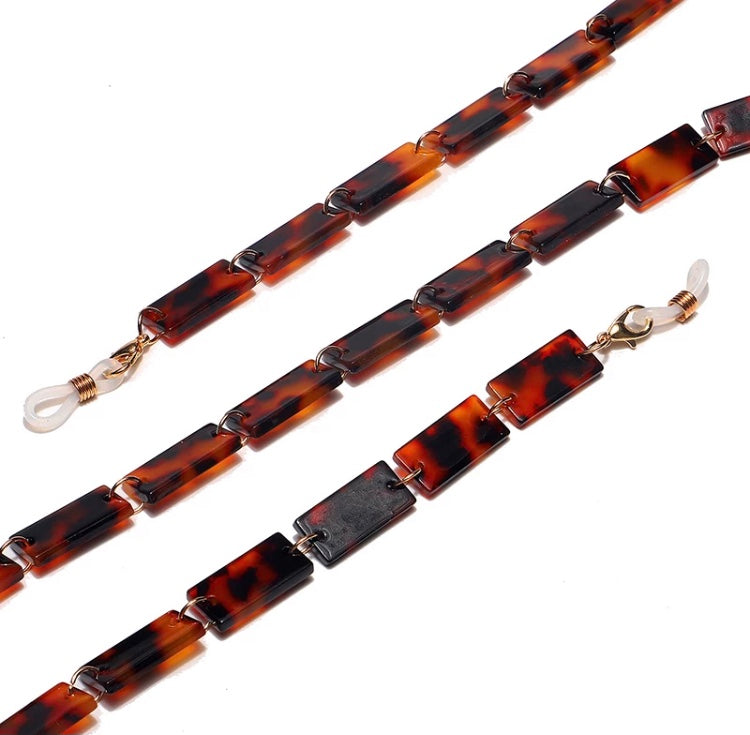 X-YCMKA21068 - Tortoise block acetate chain