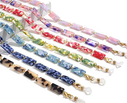 X-YCMKA21003 - Solid acetate block eyeglass chain.