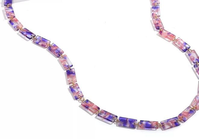 X-YCMKA21003 - Solid acetate block eyeglass chain.