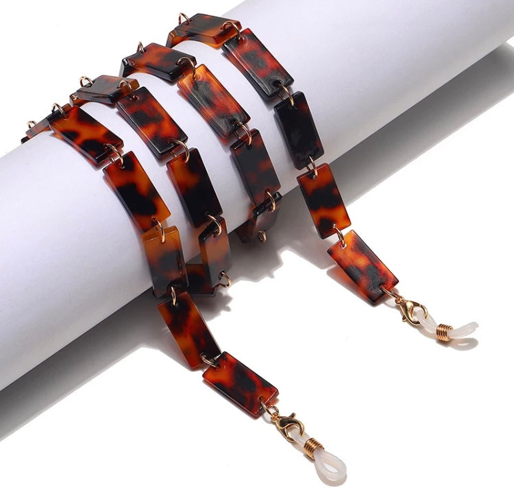 X-YCMKA21068 - Tortoise block acetate chain